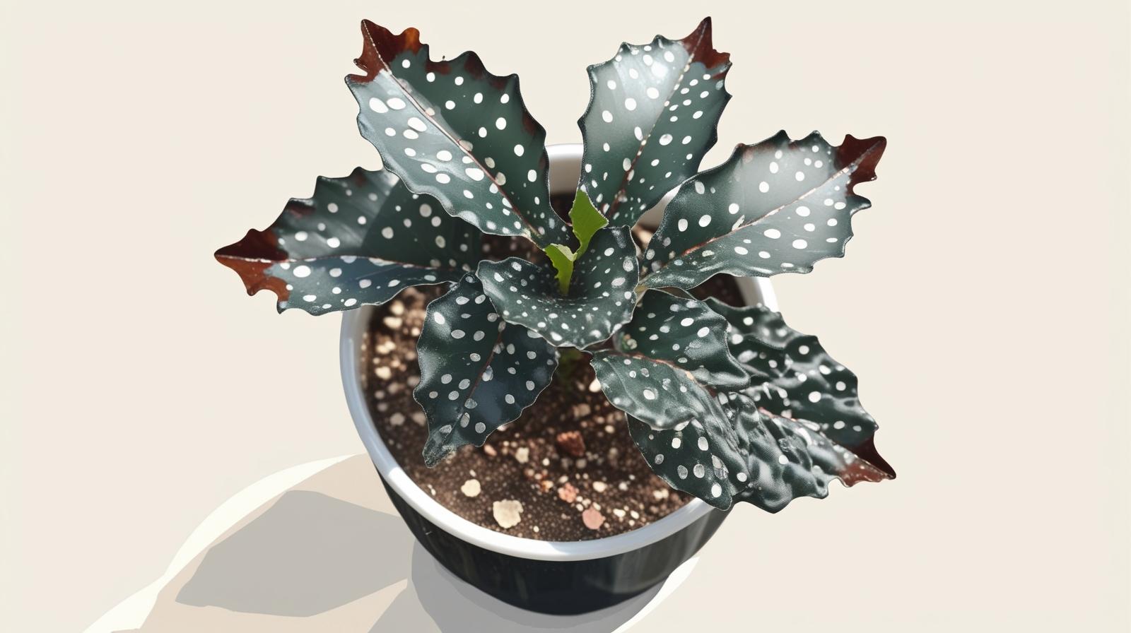 side profile of Angel Wing Begonia Fannie Moser live Begonia from Divine Roots