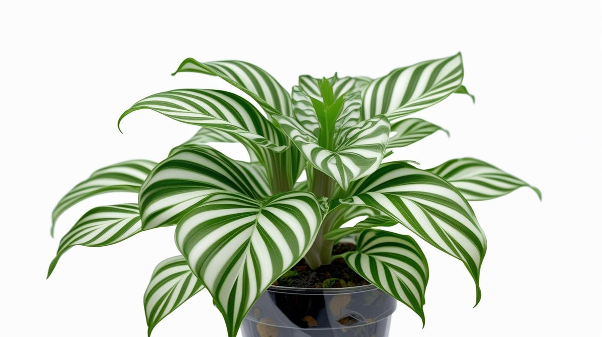side profile of Calathea Freddie live prayer plant from Divine Roots